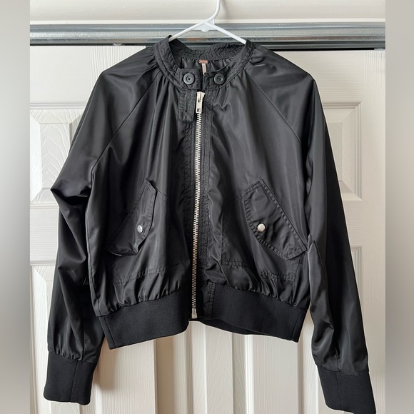 Free people black bomber jacket - Picture 1 of 3